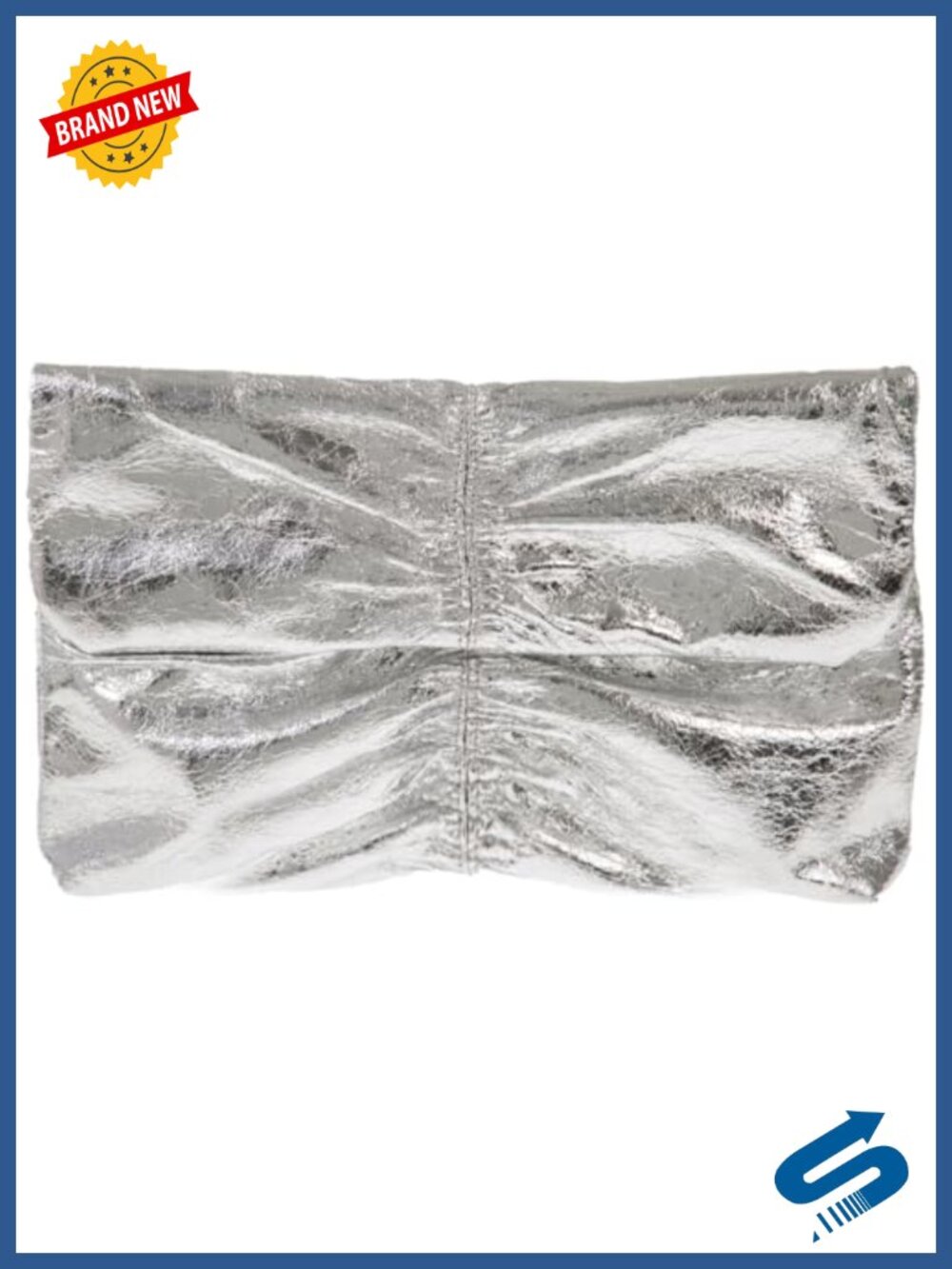 Faux Leather Envelope Clutch Purse with Chain Strap
